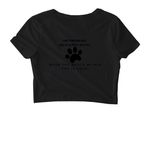 TRAIL PAW-TNER, a Black Women's Fitted Cropped Tee (back-view)