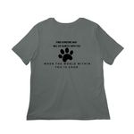 TRAIL PAW-TNER, a Blue Storm Women?s Relaxed Cotton Tee (back-view)