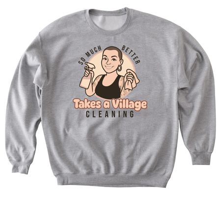 Takes a Village, a Sport Grey Softstyle Crewneck Sweatshirt