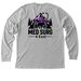 4E light color apparels, dark logo, a Athletic Heather Premium Long Sleeve Tee (back-view)