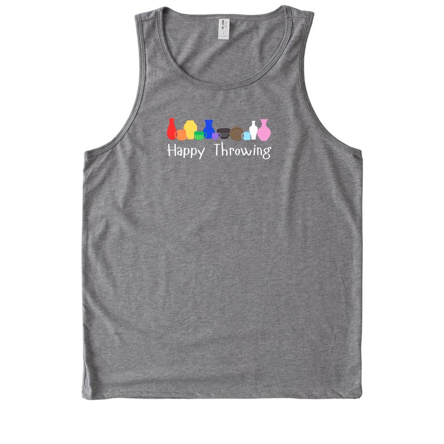 Happy Throwing: Dark Colors, a Aluminum Grey Allmade Eco Triblend Tank