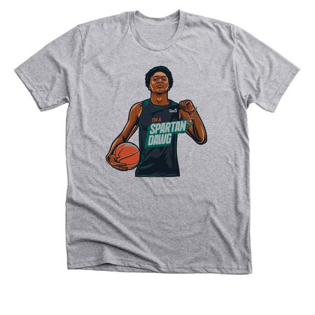 GO GREEN - I'M A SPARTAN DAWG, a Athletic Heather Premium Unisex Tee
