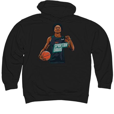 GO GREEN - I'M A SPARTAN DAWG, a Black Midweight Pullover Hoodie