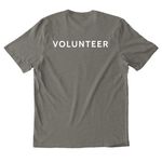 LRWP VOLUNTEER, a Driftwood Grey Allmade Organic Cotton Mineral Dye Tee (back-view)