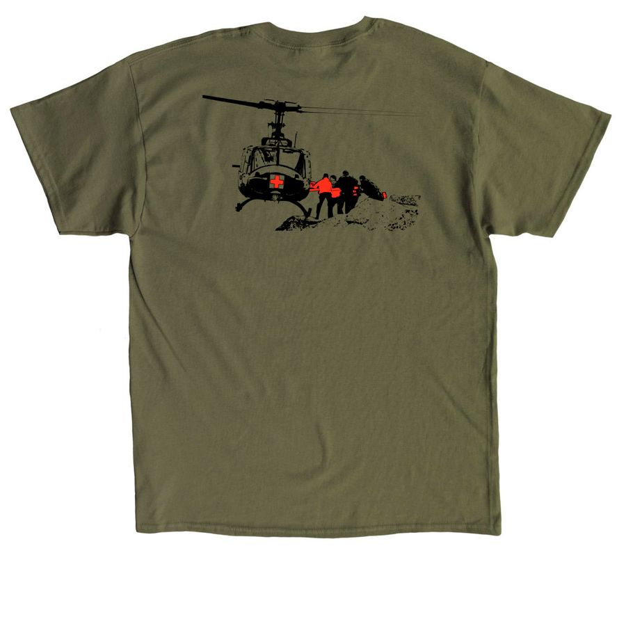 Old Man of the Mountain Rescue, a Military Green Classic Unisex Tee (back-view)