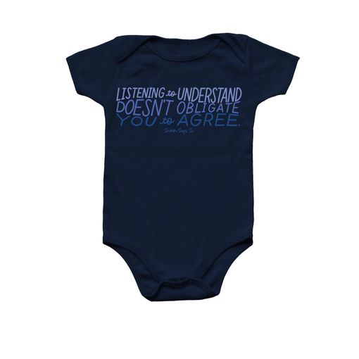 Listening To Understand, Blue Logo Navy Infant Onesie
