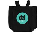 dcTotes, a Black Recycled Cotton Tote Bag (back-view)