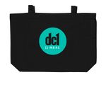 dcTotes, a Black Large Organic Cotton Tote Bag (back-view)