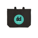 dcTotes, a Deep Black Cotton Canvas Tote Bag (back-view)