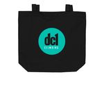 dcTotes, a Black Organic Cotton Tote Bag (back-view)