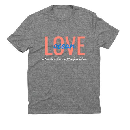 Ocean Love, a Aluminum Grey Allmade Eco Triblend Unisex Tee