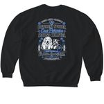 Buy a Shirt. Fuel Their Journey. Save a Life, a Black Softstyle Crewneck Sweatshirt (back-view)