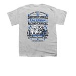 Buy a Shirt. Fuel Their Journey. Save a Life, a Sport Grey Youth Unisex Tee (back-view)