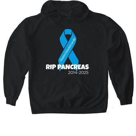 RIP pancreas&nbsp;, a Black Gildan Softstyle Pullover Hoodie