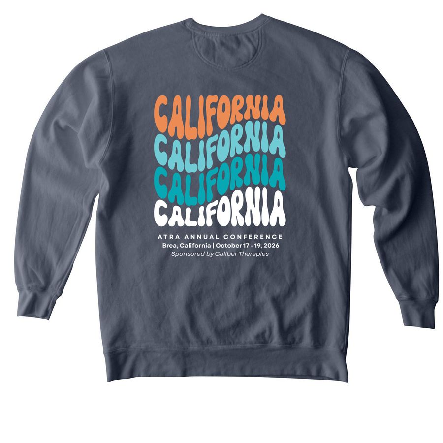 California Wavy 2&nbsp;, a Denim Comfort Colors Crewneck Sweatshirt (back-view)