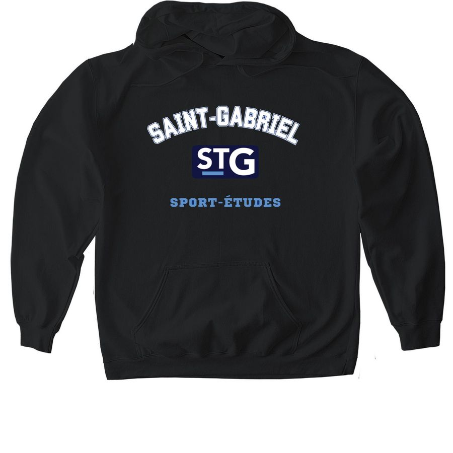 Saint-Gabriel Player Hoodie, a Black Gildan Softstyle Pullover Hoodie