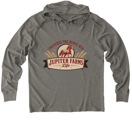 PRESERVE THE RURAL WAY, a Driftwood Grey Allmade Organic Cotton Mineral Dye Hoodie Tee