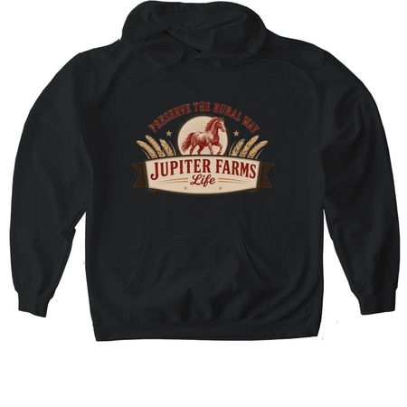 PRESERVE THE RURAL WAY, a Black Gildan Softstyle Pullover Hoodie
