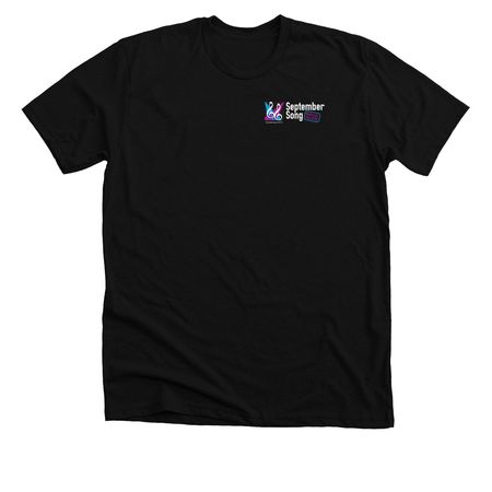 100 Years of Broadway, a Solid Black Blend Premium Unisex Tee (back-view)