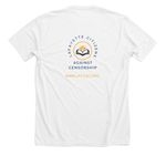 Freedom Starts with the First, a Solid White Blend Premium Unisex Tee (back-view)