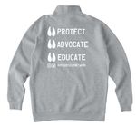KCPRN Fall Collection, a Grey Heather Midweight Quarter Zip Pullover (back-view)