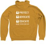 KCPRN Fall Collection, a Heather Mustard Zip Up Hoodie (back-view)