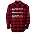 KCPRN Fall Collection, a Red/ Black Unisex Flannel Shirt (back-view)