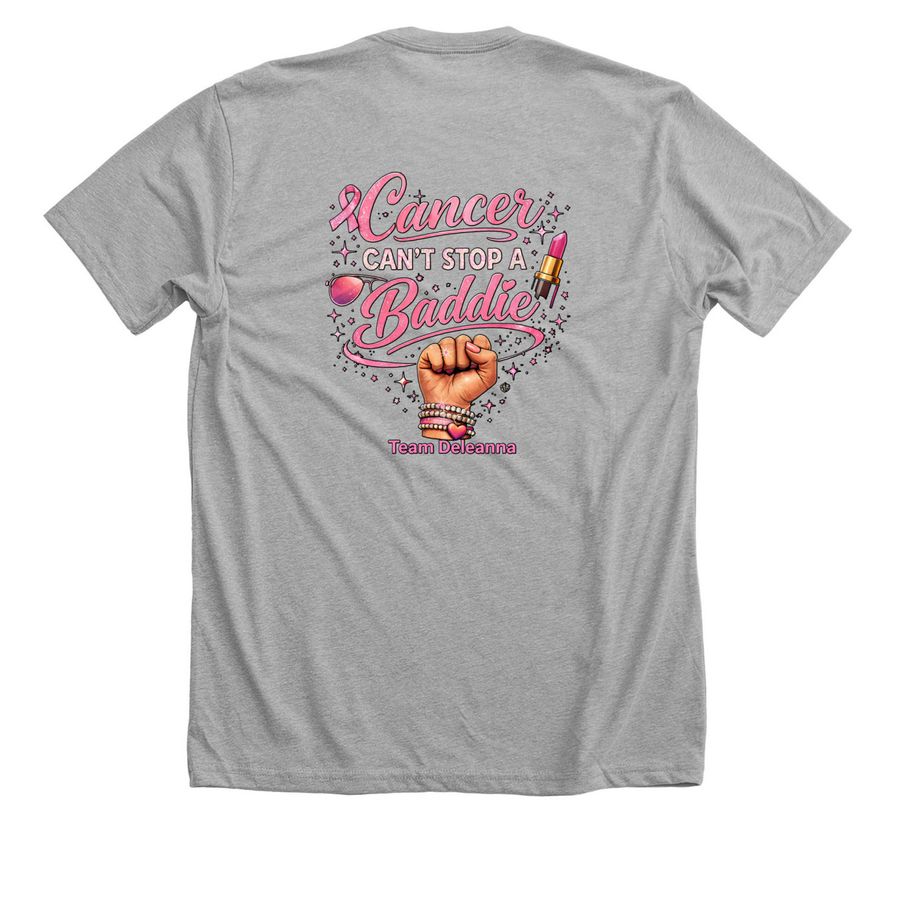 Cancer Baddie&nbsp;, a Athletic Heather Premium Unisex Tee (back-view)