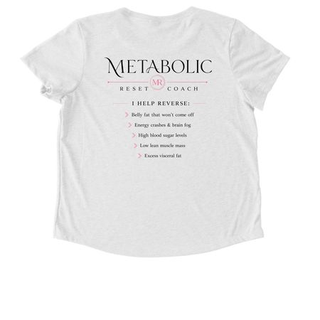 Ladies ?slightly? cropped MR shirt&nbsp;, a Bright White Allmade Eco Triblend Women?s Scoop Neck Tee (back-view)