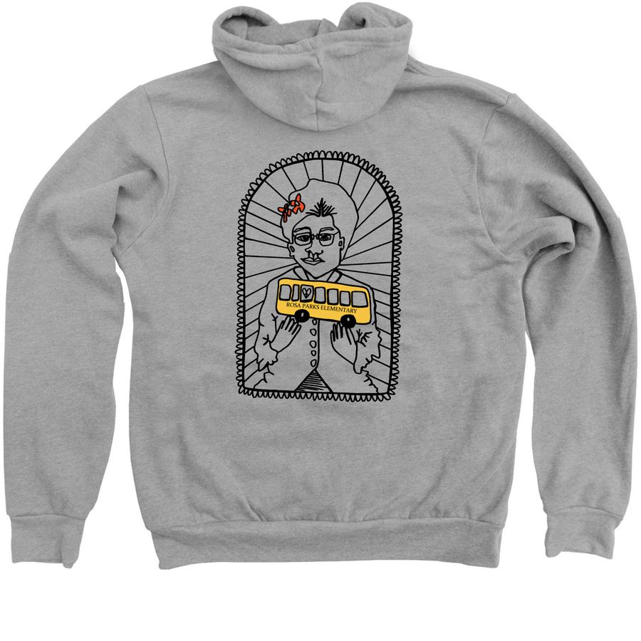 Rosa Parks Adult Zipper Sweatshirt, a Athletic Heather Zip Up Hoodie (back-view)
