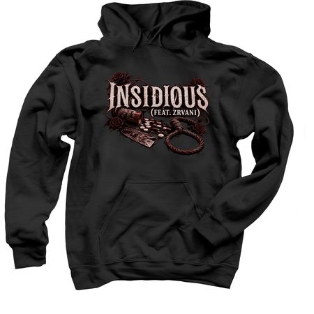 ZRVANI & Buried Emotions Insidious design, a Black Pullover Hoodie