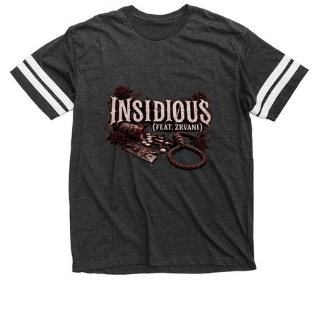 ZRVANI & Buried Emotions Insidious design, a Vintage Smoke / White Football Jersey Tee