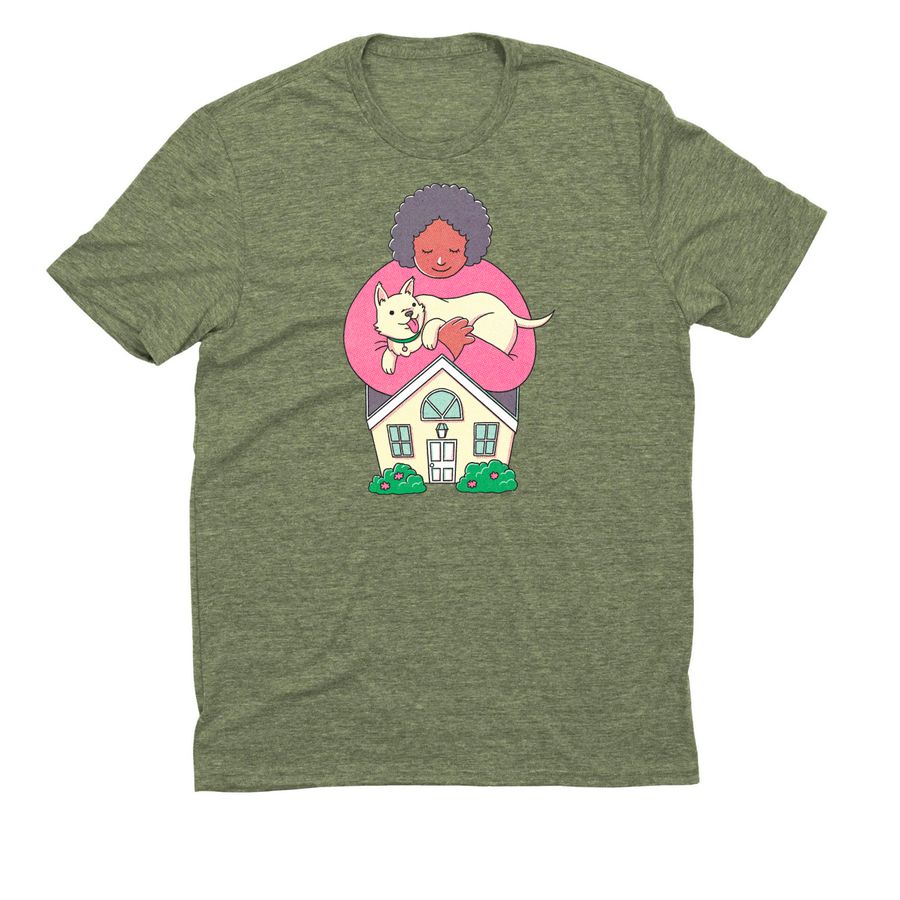 My Dog Is My Home Signature Merch - Design A, a Olive You Green Allmade Eco Triblend Unisex Tee