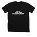 Rescue City White Logo shirts, a Solid Black Blend Premium Unisex Tee