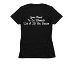 You 20.... Tee&nbsp;, a Black Women's Slim Fit Tee (back-view)