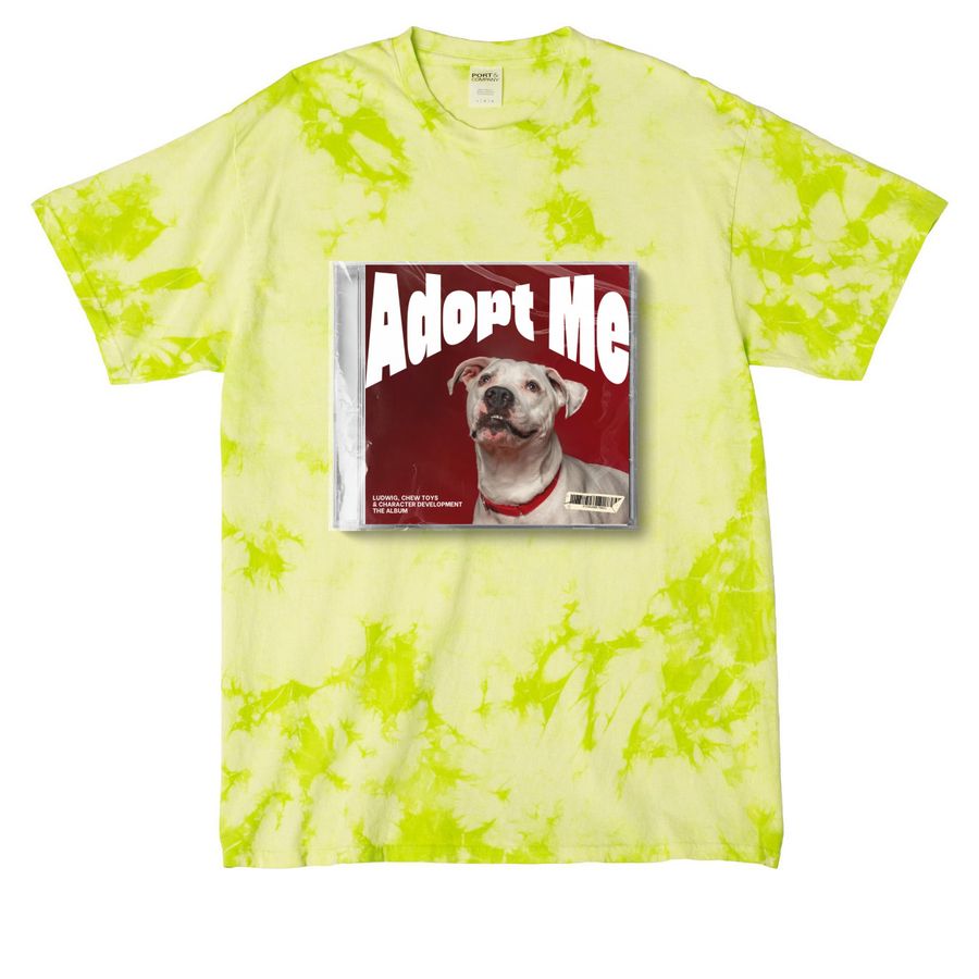 Help Ludwig Find His Way Home, a Lemon Lime Crystal Tie Dye Tee