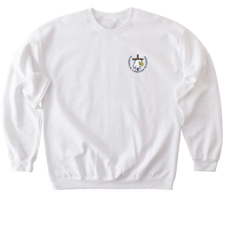 White School Options, a White Softstyle Crewneck Sweatshirt