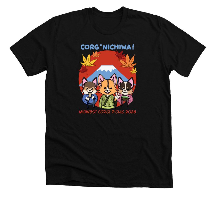 2026 Midwest Corgi Picnic, a Solid Black Blend Premium Unisex Tee