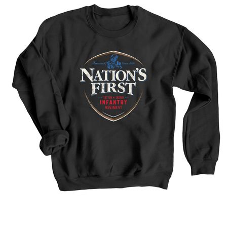Nation's First, a Black Crewneck Sweatshirt
