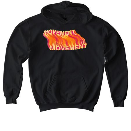 MVMT FLAMES, a Black Softstyle Youth Pullover Hoodie