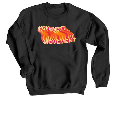 MVMT FLAMES, a Black Crewneck Sweatshirt