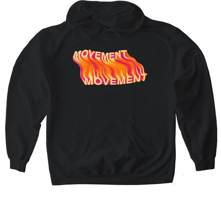 MVMT FLAMES, a Black Gildan Softstyle Pullover Hoodie
