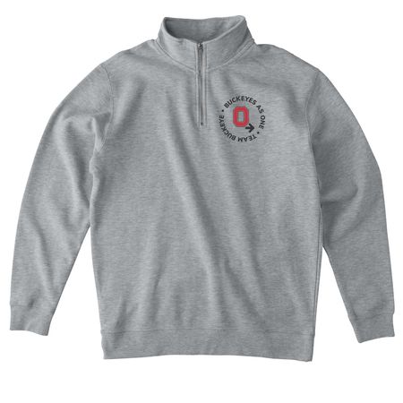 JCM Team Buckeye Pelotonia, a Grey Heather Midweight Quarter Zip Pullover