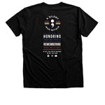 "A Silent War Within" Left Chest Emblem Tee, a Black Heather Premium Unisex Tee (back-view)