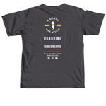 "A Silent War Within" Left Chest Emblem Tee, a Graphite Comfort Colors Unisex Tee (back-view)
