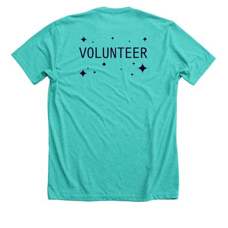 GLEAM Volunteer Shirt, a Heather Sea Green Premium Unisex Tee (back-view)