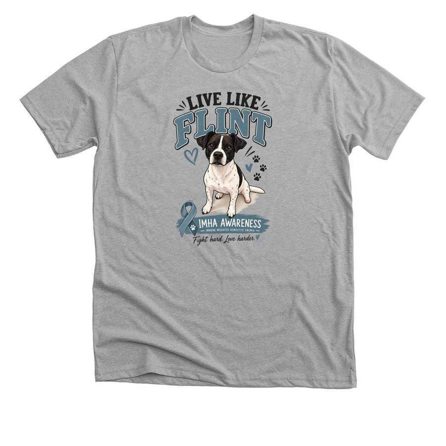 Live Like Flint - IMHA Awareness, a Athletic Heather Premium Unisex Tee