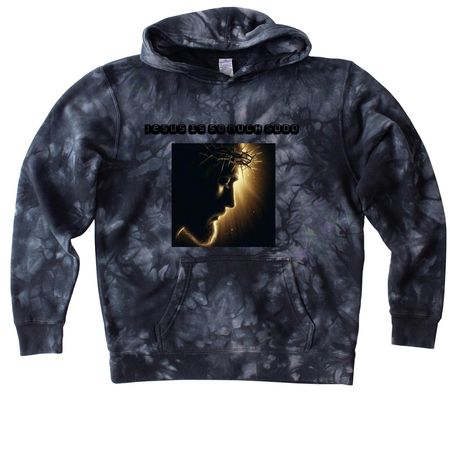 Jesus is so much good, a Black Youth Tie Dye Pullover Hoodie