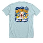 Duck Diabetes, a Heather Ice Blue Premium Unisex Tee (back-view)