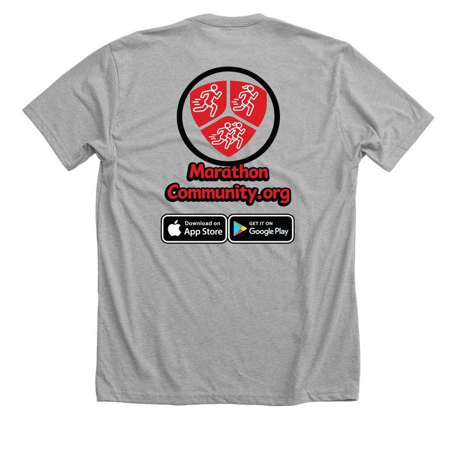 Marathon Community, a Athletic Heather Premium Unisex Tee (back-view)